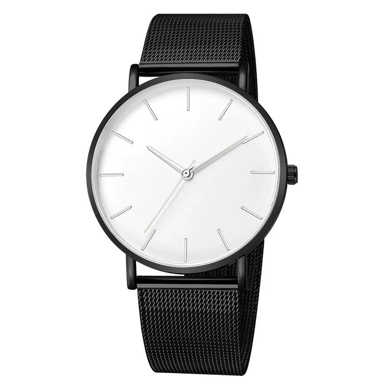 Fashion Ultra-thin Quartz Mesh Strap Watch Simple Scale Quartz Men's Business Watch Wholesale