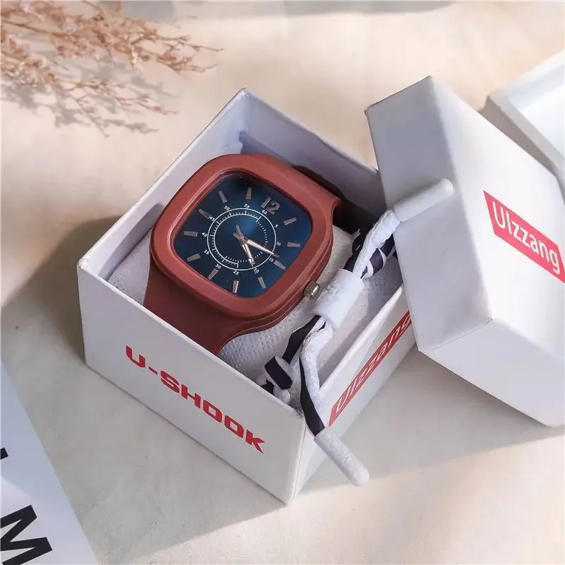 Fashion Women Watches Square Dial Pin Buckle Quartz Watch Women Luxury Ladies Electronic Wristwatches Silicone Female Clock Gift
