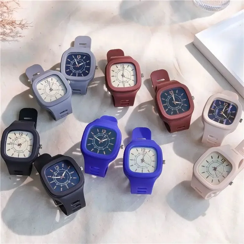 Fashion Women Watches Square Dial Pin Buckle Quartz Watch Women Luxury Ladies Electronic Wristwatches Silicone Female Clock Gift