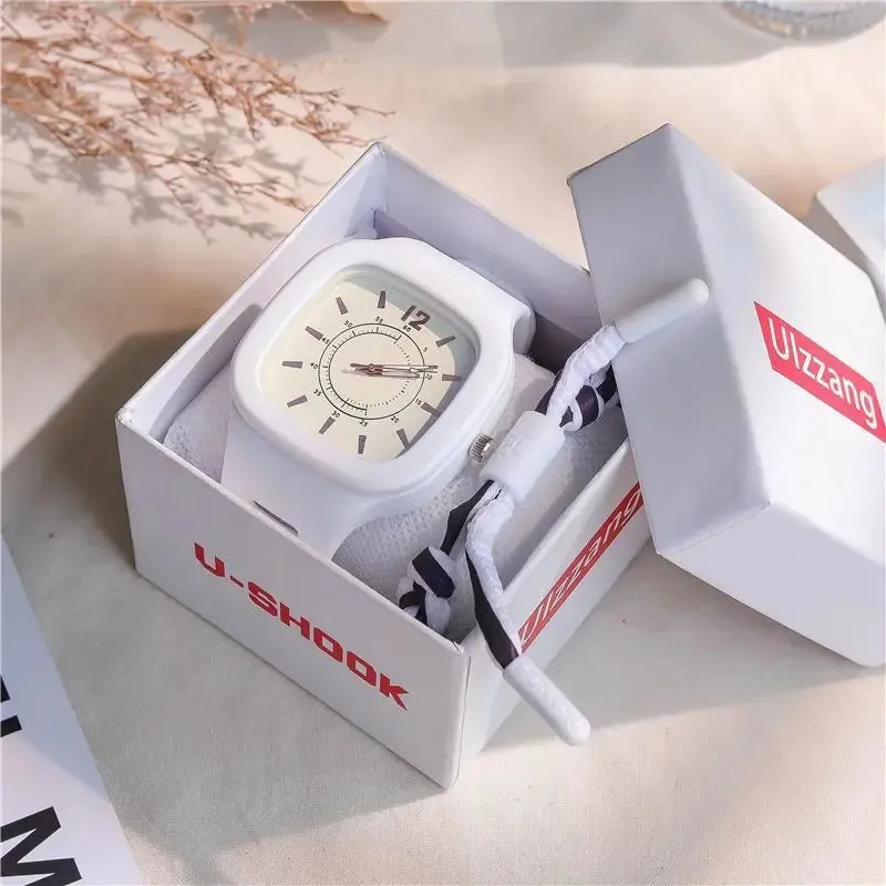 Fashion Women Watches Square Dial Pin Buckle Quartz Watch Women Luxury Ladies Electronic Wristwatches Silicone Female Clock Gift