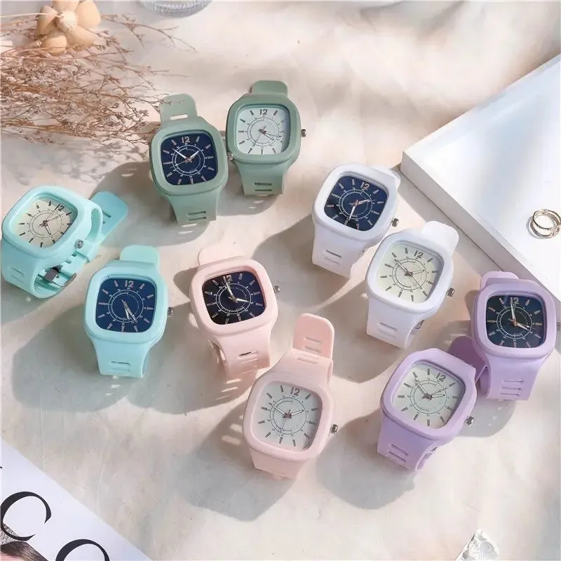 Fashion Women Watches Square Dial Pin Buckle Quartz Watch Women Luxury Ladies Electronic Wristwatches Silicone Female Clock Gift