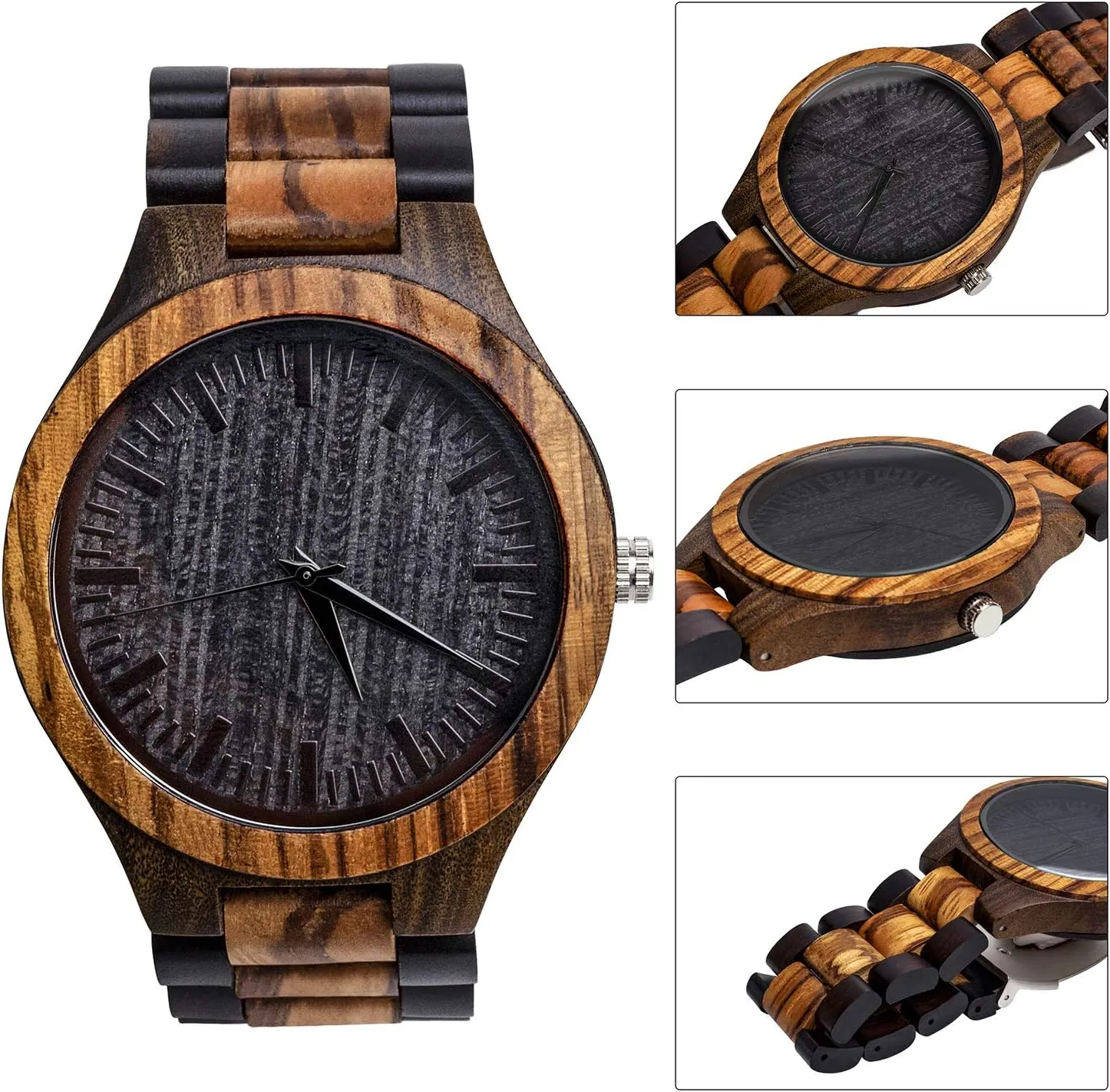 Fodiyaer Custom Engraved Wood Watch Gifts for Boyfriend Husband Men Fianc Him As Personalized Anniversary Christmas Birthday Father Day Graduation Valentine's Wooden Idea