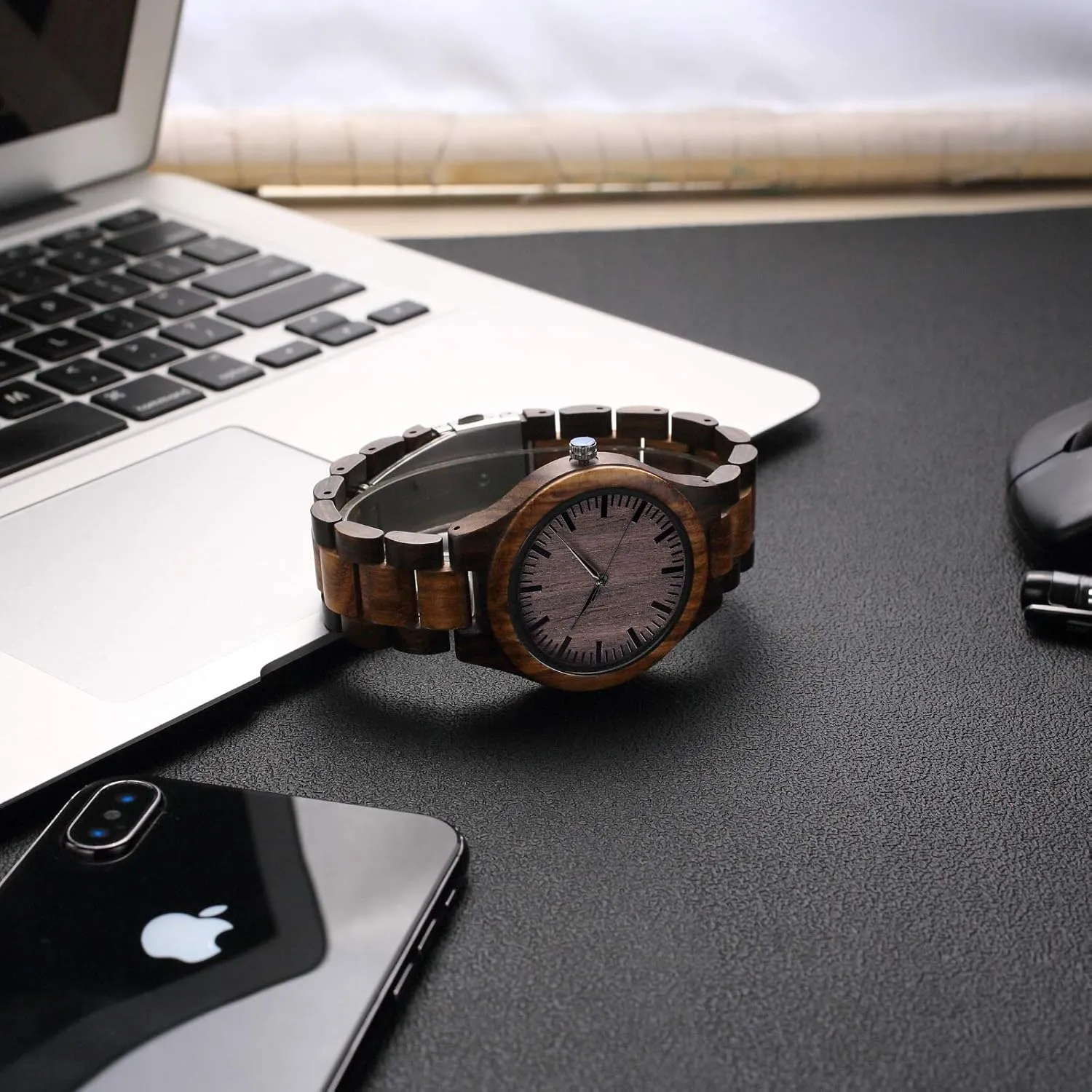 Fodiyaer Custom Engraved Wood Watch Gifts for Boyfriend Husband Men Fianc Him As Personalized Anniversary Christmas Birthday Father Day Graduation Valentine's Wooden Idea