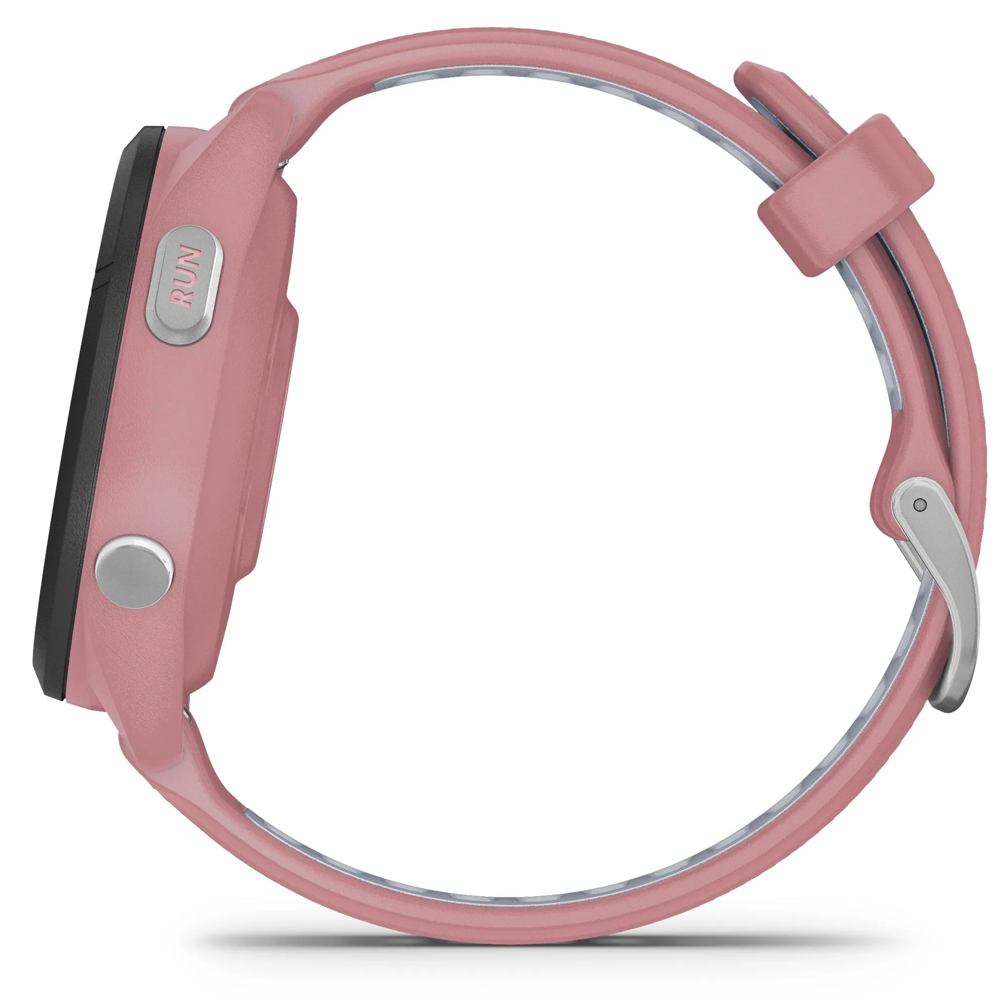 Garmin Forerunner 265S Black Bezel with Light Pink Case and Light Pink Powder Grey Silicone Band
