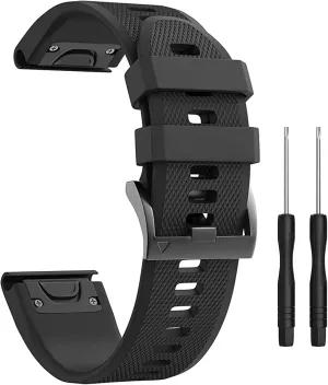 Generic Watch Band Fenix 5 22mm Width Compatible with Fenix 5/Fenix 5 Plus/Fenix 6/Fenix 6 Pro/Forerunner 935/Forerunner 945/Instinct Tide/Instinct Tactical, Black