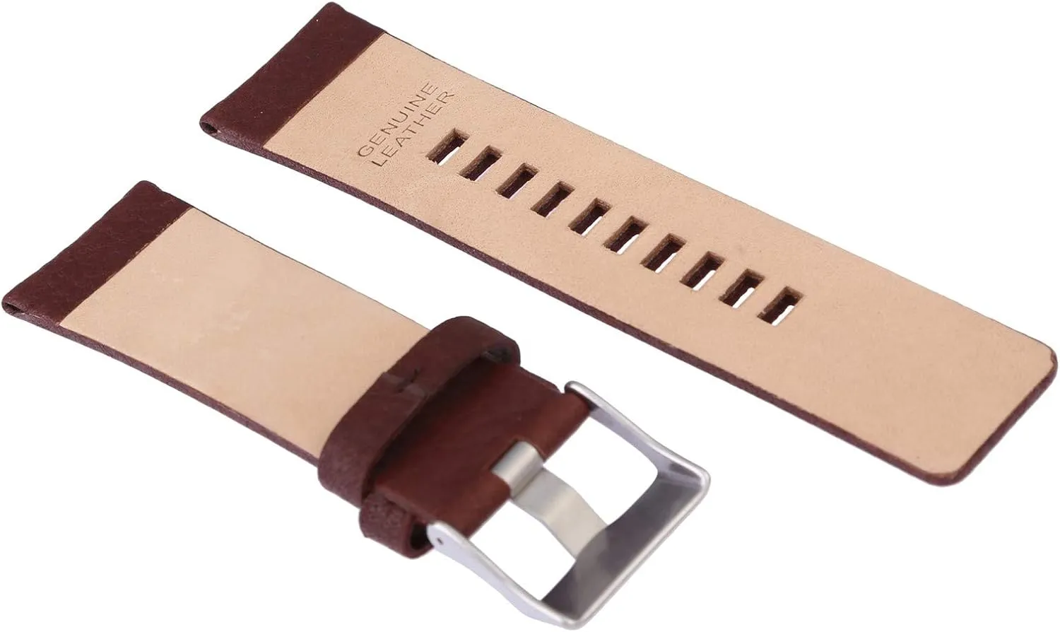 Genuine Leather Watch Band Strap Compatible With DZ1183 DZ1347 DZ1272 DZ4343 - Free Spring Bar Tool