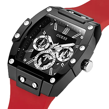 Guess GW0203G4 Phoenix Multifunctional Red Silicone Strap Men Watches