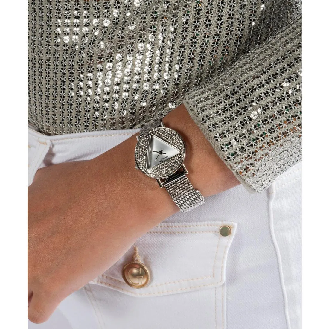Guess Women 30 mm Size Silver Dial Analog Watch - GW0671L1