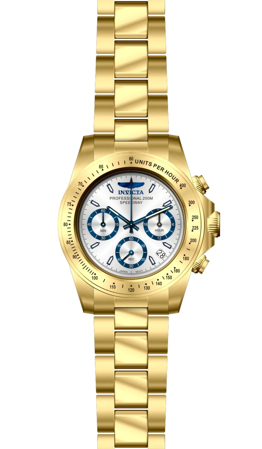 Invicta Speedway Quartz Chronograph Silver Dial Watch Stainless Steel Men's - 17312