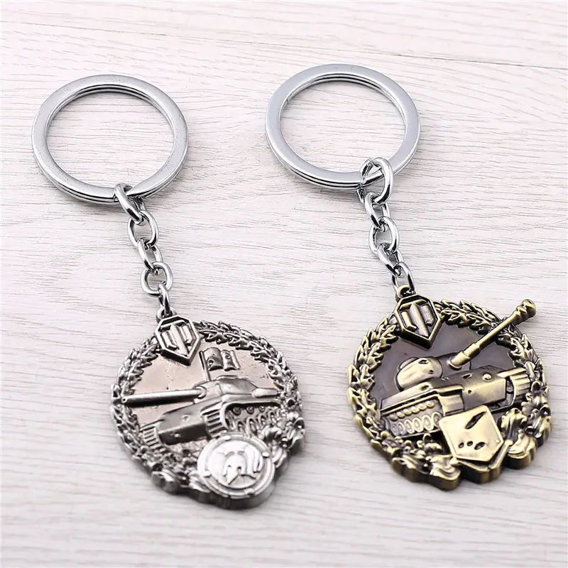 J Store Spartan Medal Cool-Headed Medals Model Game World of Tanks Keychain For Women Men Jewelry WOT of Key Ring Chaveiro