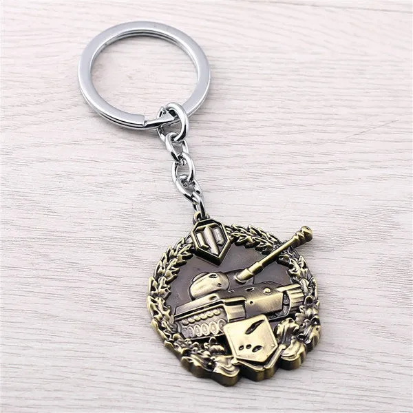 J Store Spartan Medal Cool-Headed Medals Model Game World of Tanks Keychain For Women Men Jewelry WOT of Key Ring Chaveiro