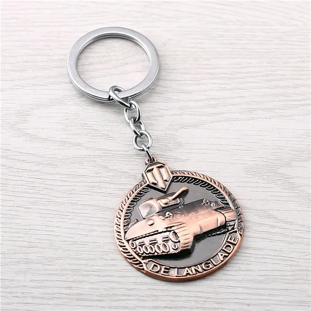 J Store Spartan Medal Cool-Headed Medals Model Game World of Tanks Keychain For Women Men Jewelry WOT of Key Ring Chaveiro