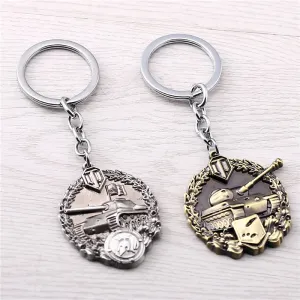 J Store Spartan Medal Cool-Headed Medals Model Game World of Tanks Keychain For Women Men Jewelry WOT of Key Ring Chaveiro