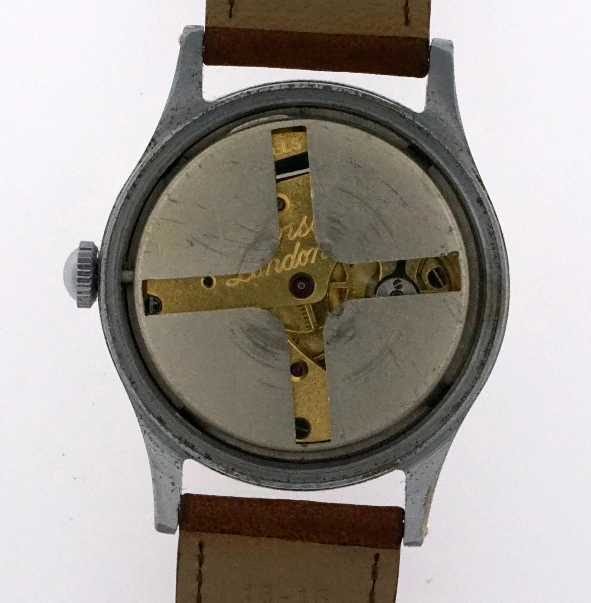 J W BENSON LONDON SMITHS MADE IN ENGLAND ROMAN NUMERAL DIAL DENNISON AQUATITE CASE C 1953 3