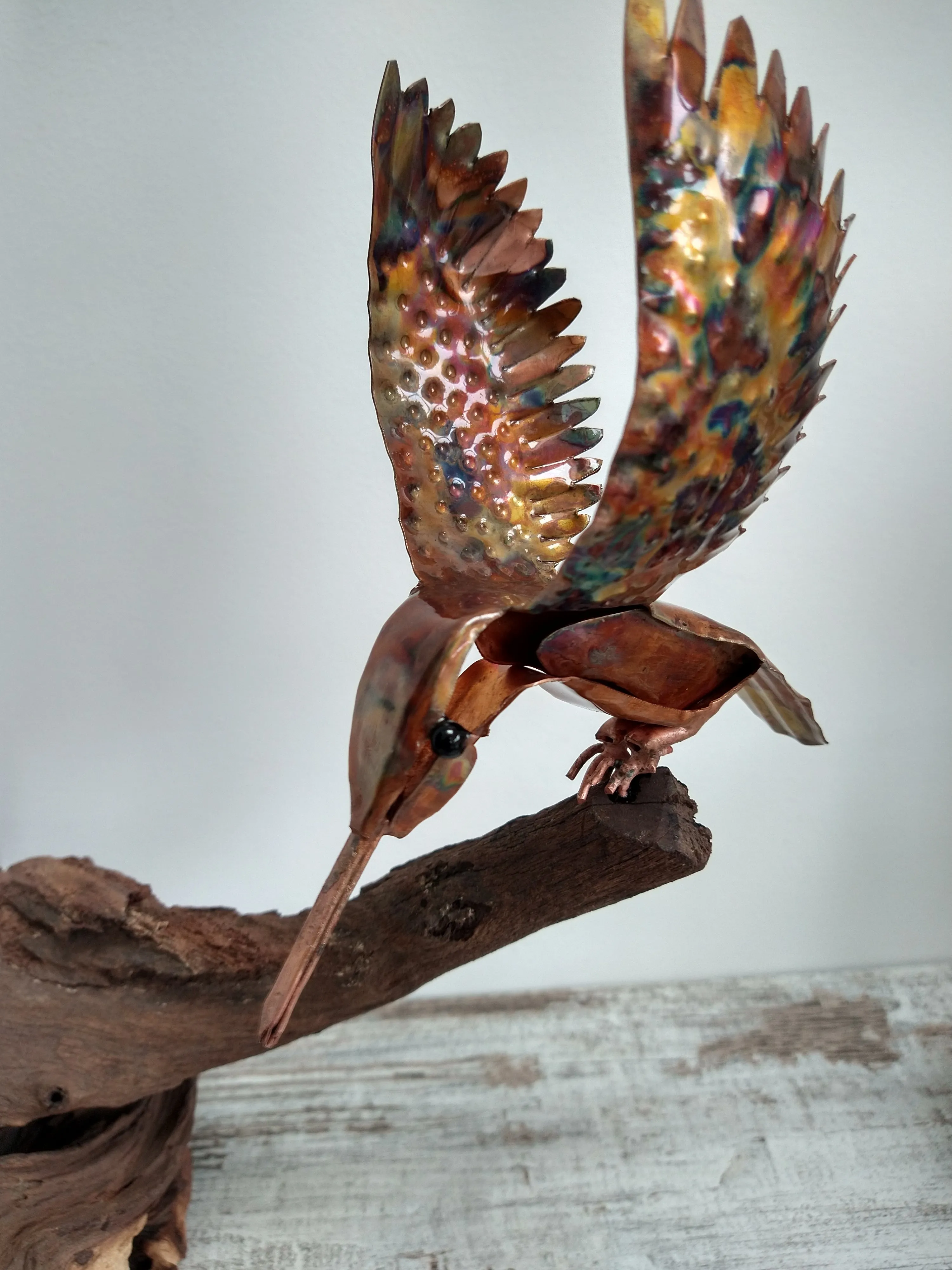 Kingfisher and mouse sculpture