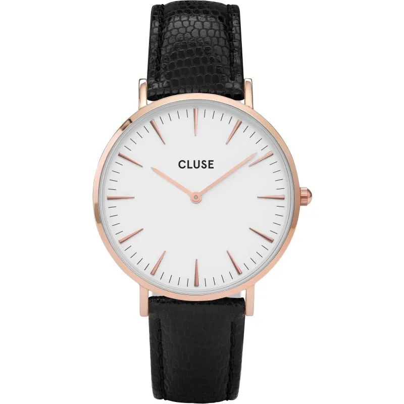 La Bohème Leather Black Lizard, Rose Gold Colour (CL18037)