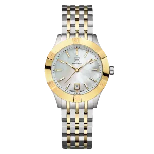 Lady's Two-Tone Glock Watch with Mother of Peal Diamond Dial