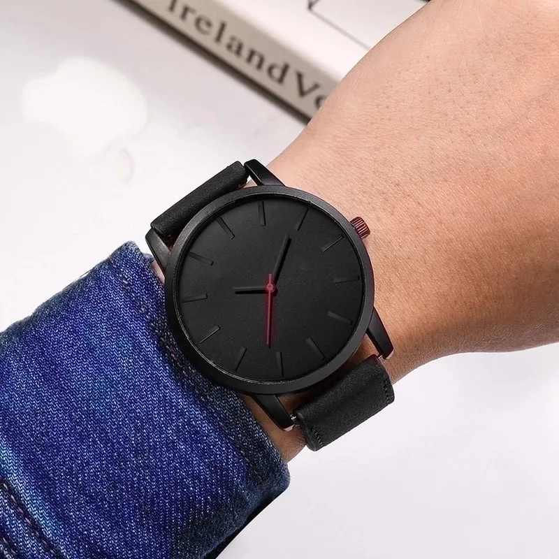 Large Dial Sports Style Men's Watch Simple Frosted Belt Quartz Watch Male Fashion Watches  Wholesale