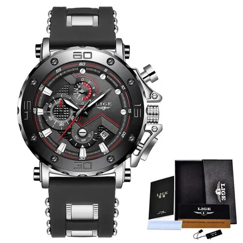 LIGE 2024 Luxury Men Watches Original Case Large Dial Watch Men Business Wristwatch Sports Watch for Men Clock Relogio Masculino