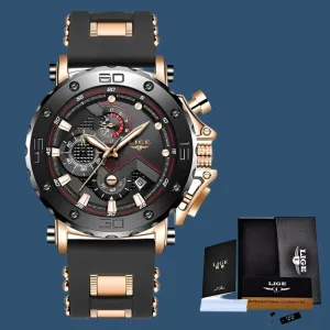 LIGE 2024 Luxury Men Watches Original Case Large Dial Watch Men Business Wristwatch Sports Watch for Men Clock Relogio Masculino