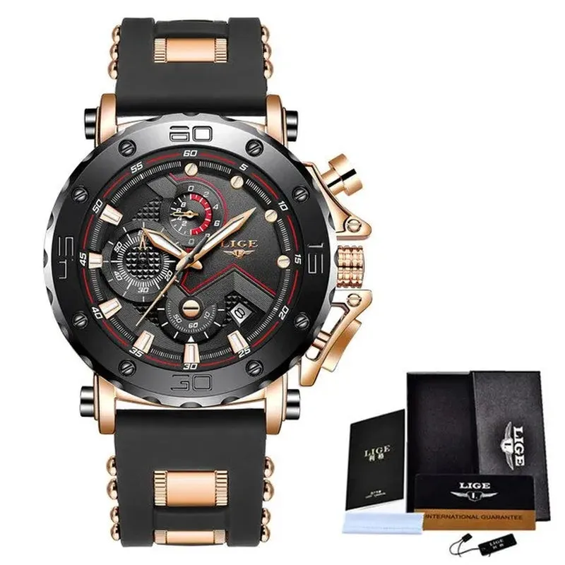 LIGE 2024 Luxury Men Watches Original Case Large Dial Watch Men Business Wristwatch Sports Watch for Men Clock Relogio Masculino
