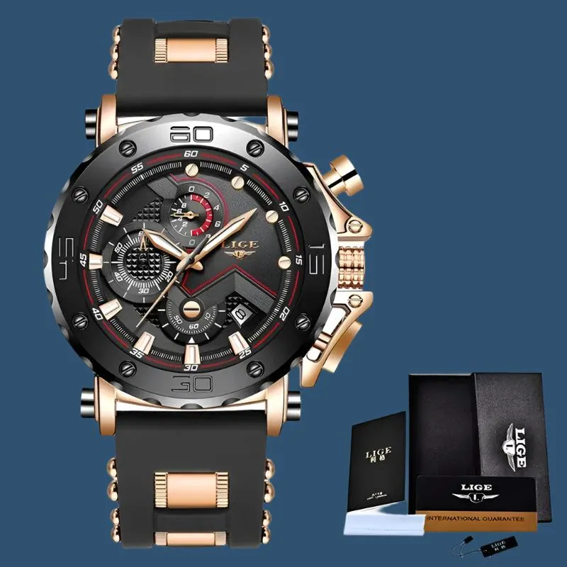 LIGE 2024 Luxury Men Watches Original Case Large Dial Watch Men Business Wristwatch Sports Watch for Men Clock Relogio Masculino