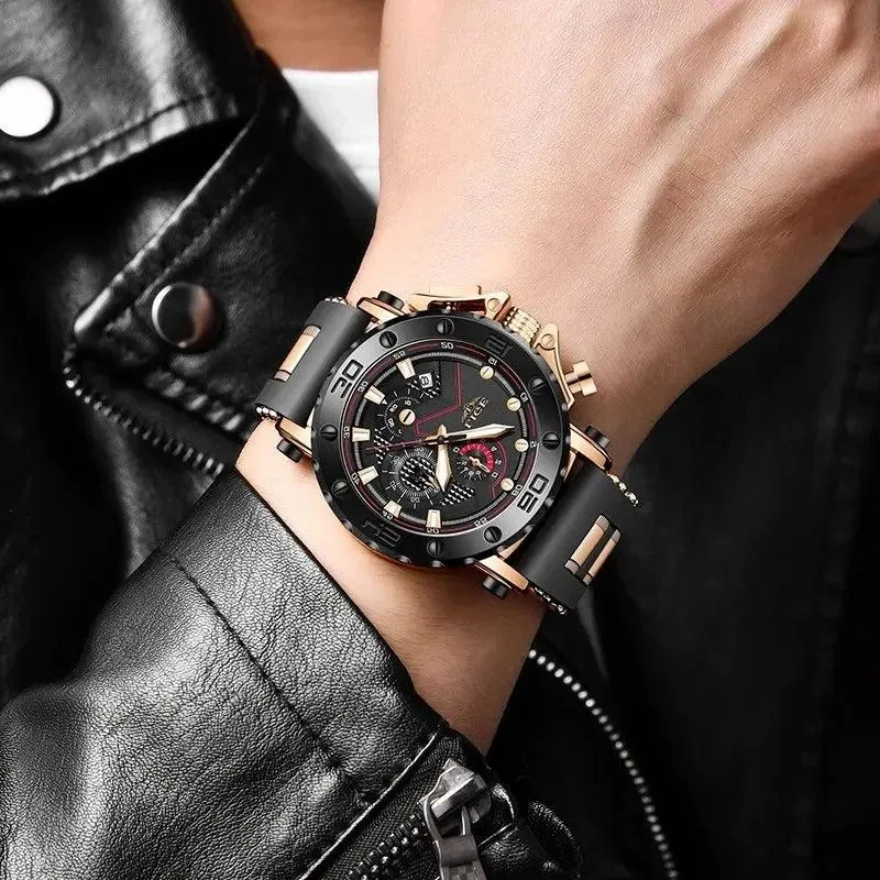LIGE 2024 Luxury Men Watches Original Case Large Dial Watch Men Business Wristwatch Sports Watch for Men Clock Relogio Masculino