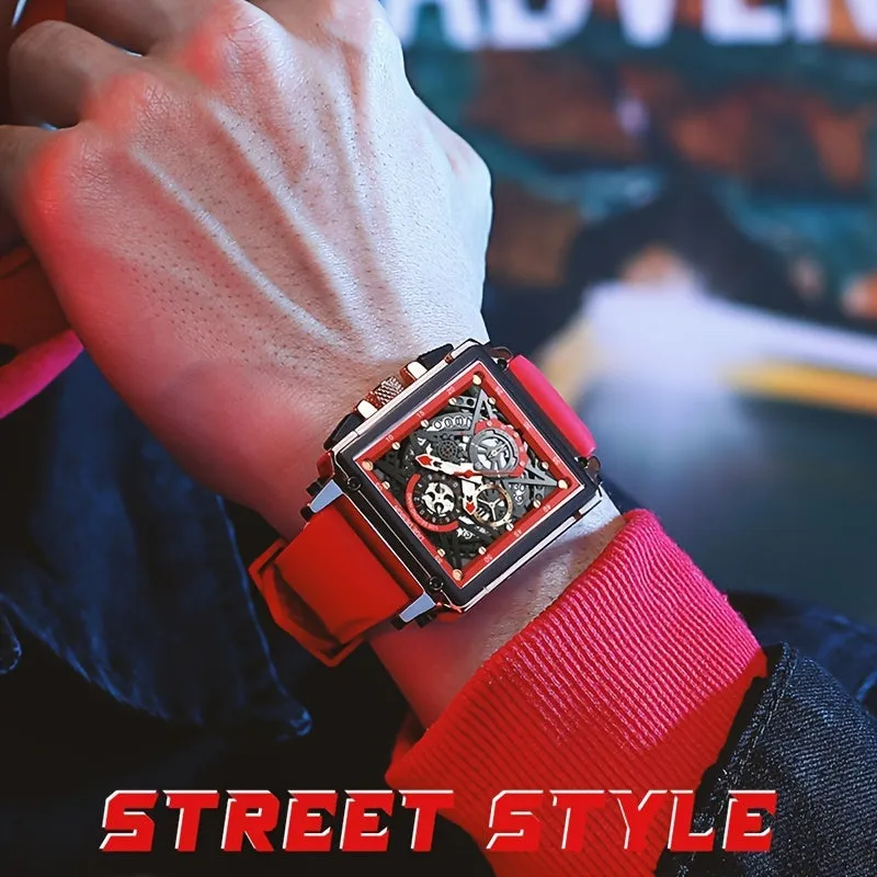 LIGE Men's Waterproof Quartz Square Watches For Men