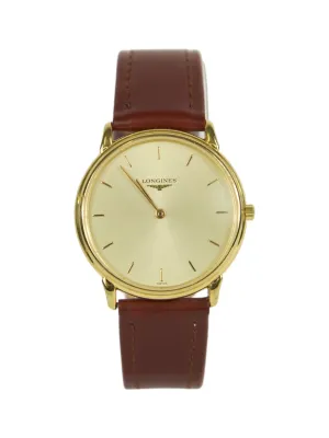 Longines Model L4.676.2 325 Brown Strap Gold Watch