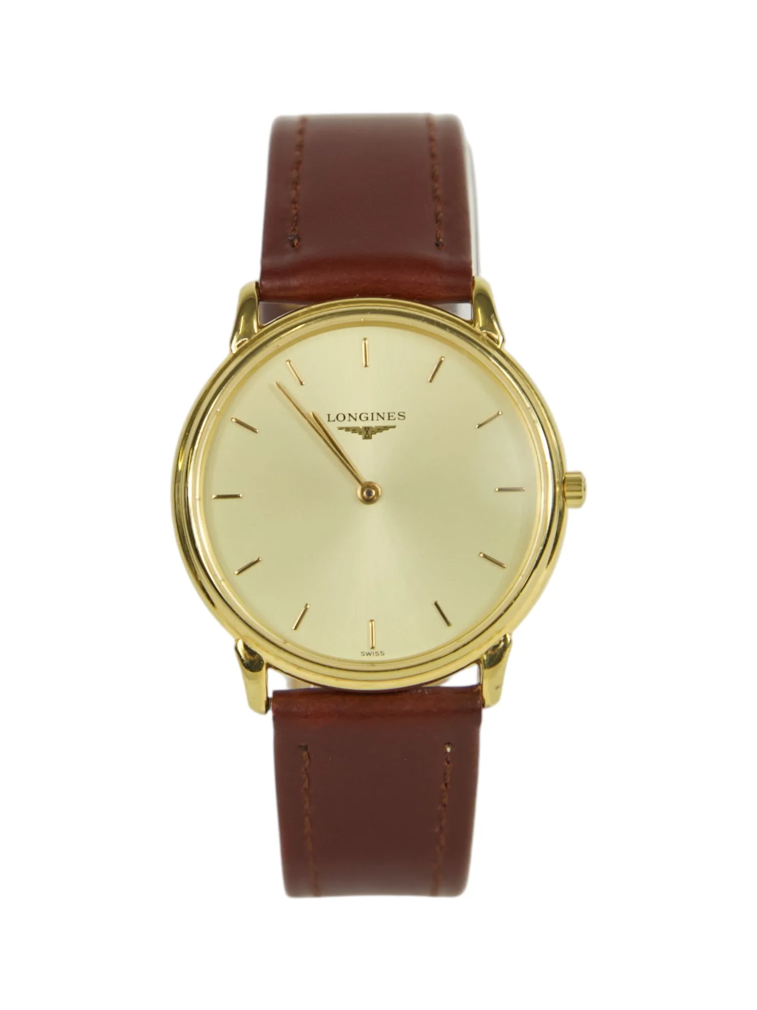 Longines Model L4.676.2 325 Brown Strap Gold Watch