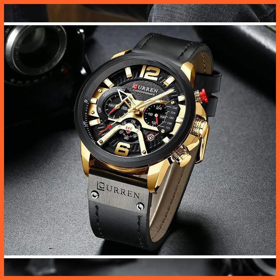 Luxury Brand Men'S Analog Leather Sports Watches | Men'S Army Military Watch Business Casual Quartz Watches