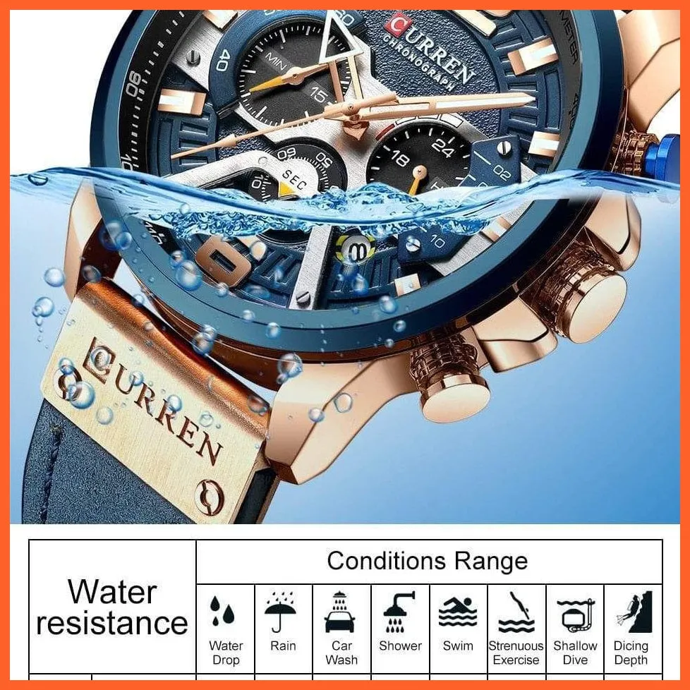 Luxury Brand Men'S Analog Leather Sports Watches | Men'S Army Military Watch Business Casual Quartz Watches