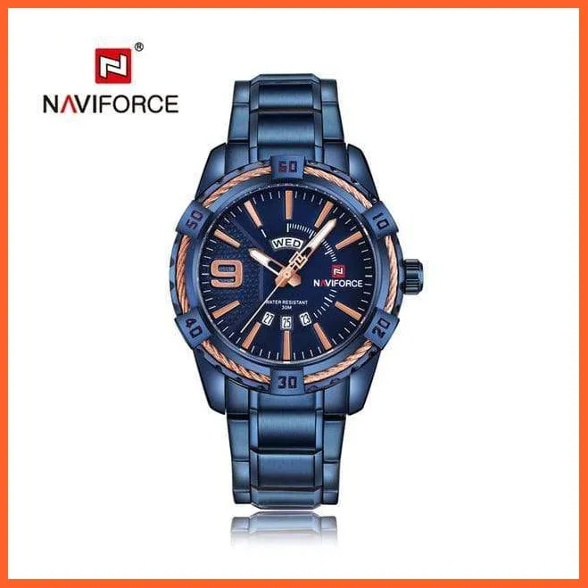 Luxury Brand Mens Sport Watch Gold Full Steel Quartz | Watches Men Date Waterproof Military Wristwatches
