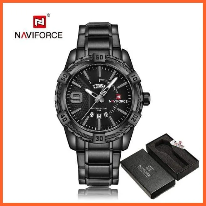 Luxury Brand Mens Sport Watch Gold Full Steel Quartz | Watches Men Date Waterproof Military Wristwatches