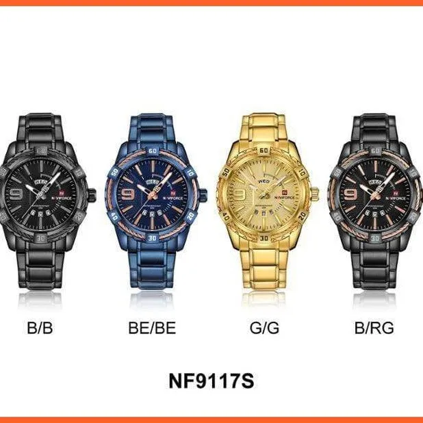Luxury Brand Mens Sport Watch Gold Full Steel Quartz | Watches Men Date Waterproof Military Wristwatches