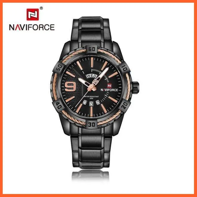 Luxury Brand Mens Sport Watch Gold Full Steel Quartz | Watches Men Date Waterproof Military Wristwatches