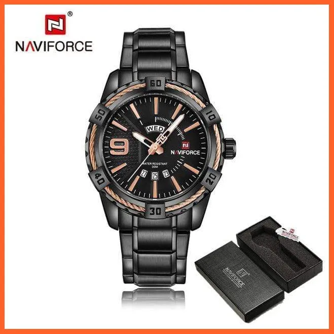 Luxury Brand Mens Sport Watch Gold Full Steel Quartz | Watches Men Date Waterproof Military Wristwatches