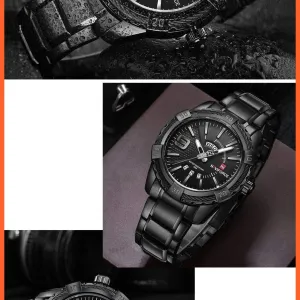 Luxury Brand Mens Sport Watch Gold Full Steel Quartz | Watches Men Date Waterproof Military Wristwatches