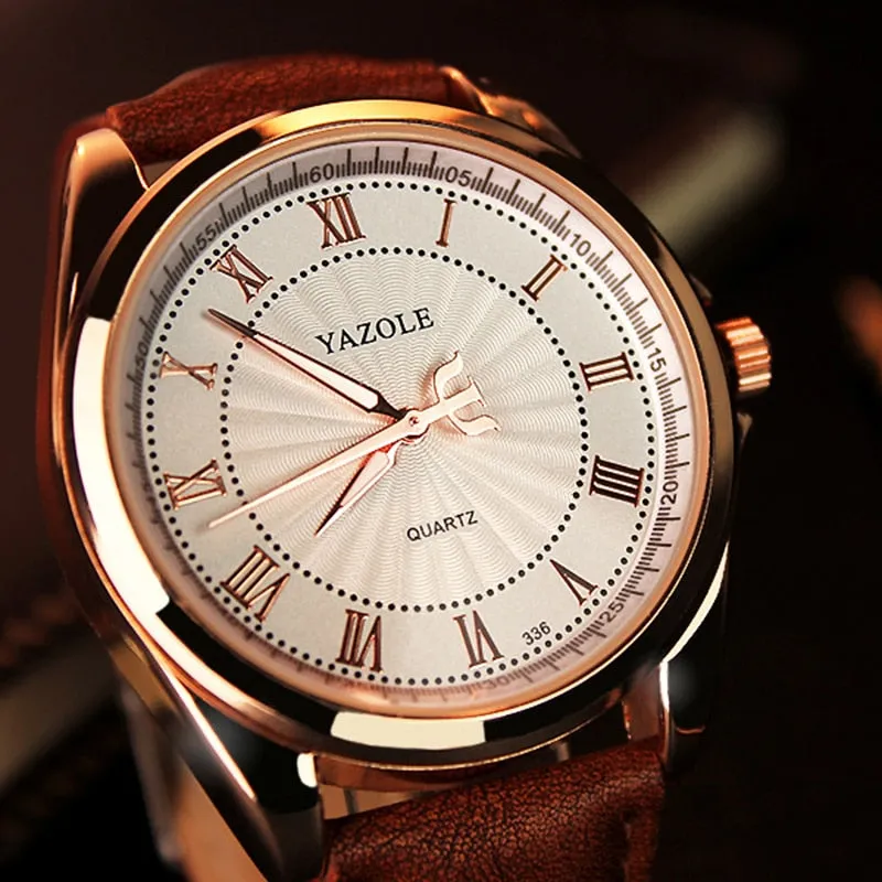 Luxury Quartz Wrist Watches Classic Fashion Leather Male Wristwatch