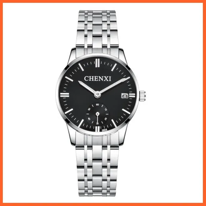 Luxury Stainless Steel Couple'S Wristwatches |  Fashion Watches Men Women Quartz Watch | Silver Stainless Steel Waterproof  Watches