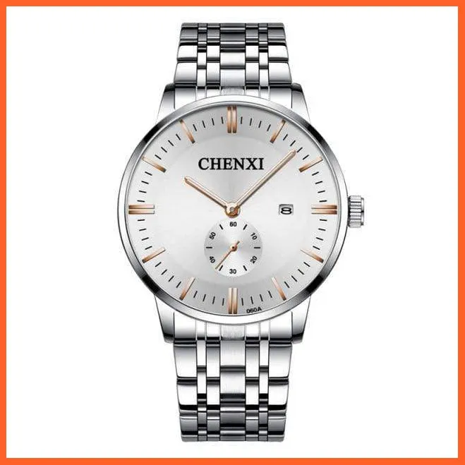 Luxury Stainless Steel Couple'S Wristwatches |  Fashion Watches Men Women Quartz Watch | Silver Stainless Steel Waterproof  Watches