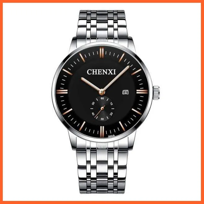 Luxury Stainless Steel Couple'S Wristwatches |  Fashion Watches Men Women Quartz Watch | Silver Stainless Steel Waterproof  Watches