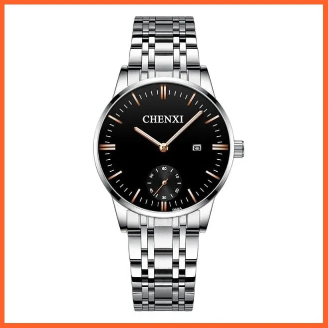 Luxury Stainless Steel Couple'S Wristwatches |  Fashion Watches Men Women Quartz Watch | Silver Stainless Steel Waterproof  Watches