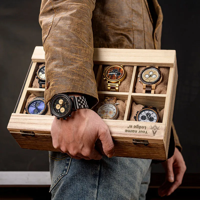 Master Mason Blue Lodge Watch Case - (8 Slots)