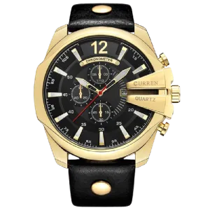 Men Casual Quartz Leather Strap Wrist Watches