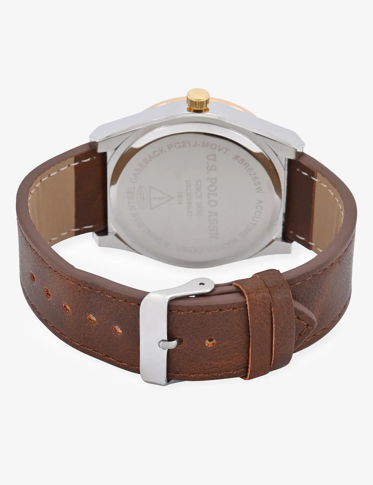 MENS CLASSIC BROWN STRAP WATCH