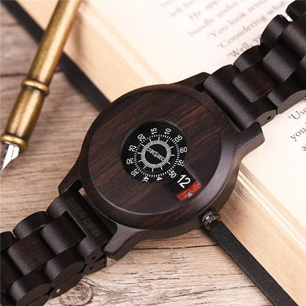 Men's Digital Bamboo Wood Watch