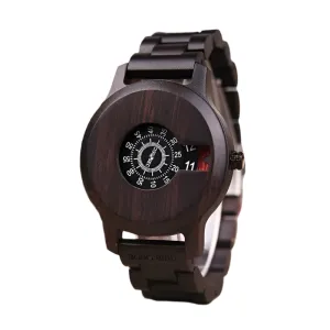 Men's Digital Bamboo Wood Watch