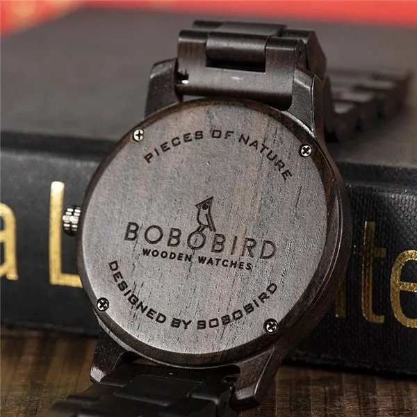 Men's Digital Bamboo Wood Watch