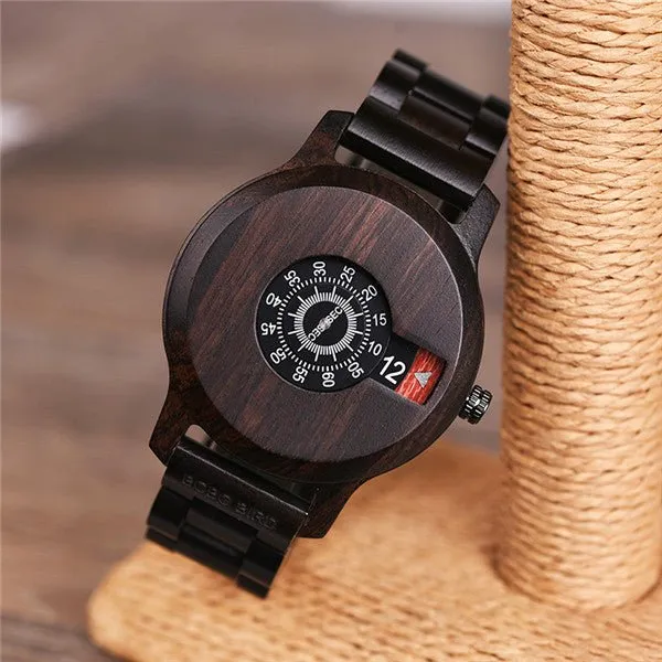 Men's Digital Bamboo Wood Watch